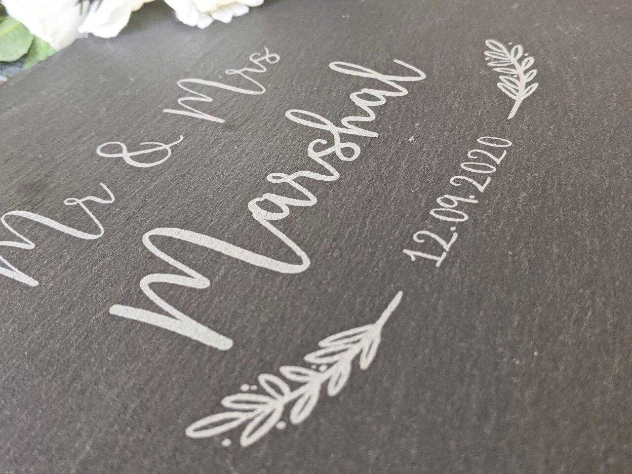 PERSONALISED Slate Cheese Board - Mr and Mrs Cheese Board - Wedding gift