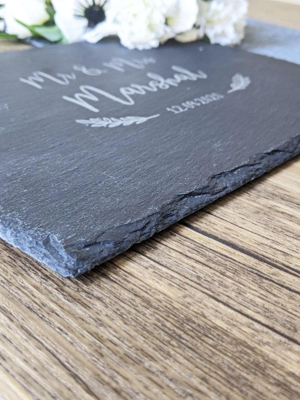 PERSONALISED Slate Cheese Board - Mr and Mrs Cheese Board - Wedding gift