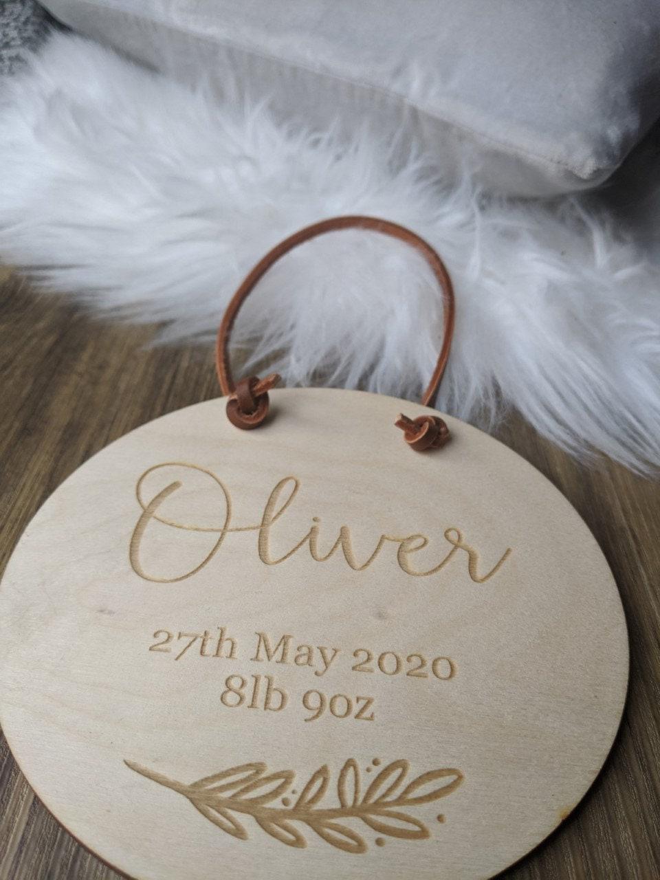 Personalised Birth Details Wall Hanging | Nursery Plaque | Keepsake wooden sign | New Baby Gift | Baby Door Sign | Baby Announcement