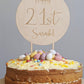 Personalised Cake Topper Name and Age - Birthday Cake Decoration 14.5cm