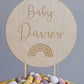 Personalised Cake Topper Surname Baby Announcement 14.5cm