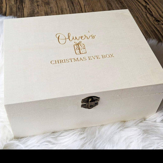 Personalised Christmas Eve box - Wooden Laser Engraved box - Keepsake box - Custom Christmas Eve box - Bespoke Wooden Christmas box