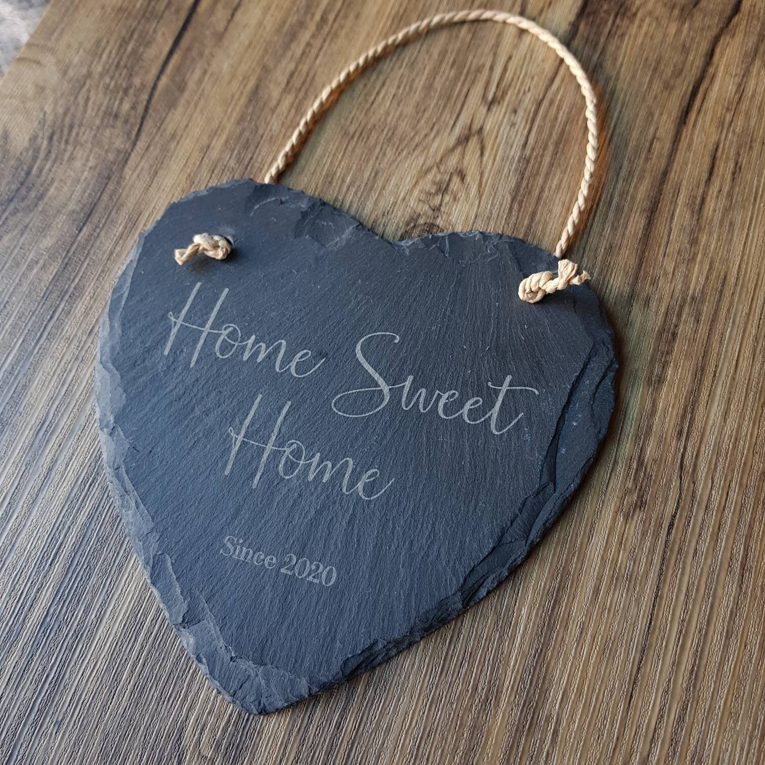 Personalised Housewarming Gift - Home Sweet Home Slate Engraved Sign