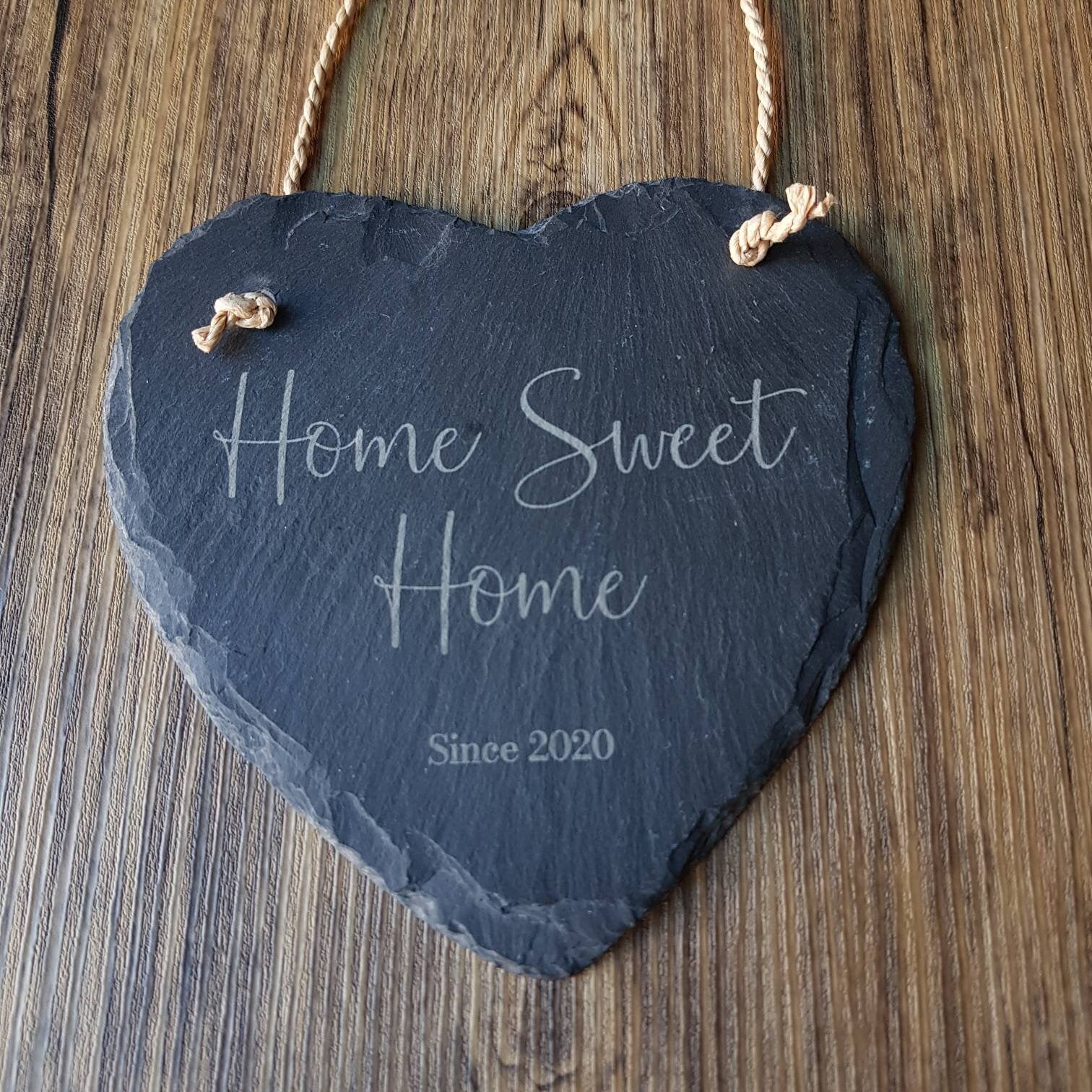 Personalised Housewarming Gift - Home Sweet Home Slate Engraved Sign