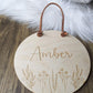 Personalised Name Wall Hanging - Nursery Plaque - Keepsake wooden wildflower sign