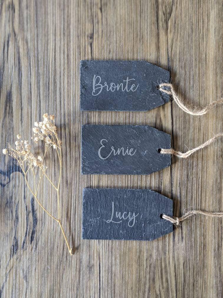 Personalised Slate Table Names | Wedding Place Names | Wedding Keepsake | Wedding Favours | Engraved Slate | Any Quantity Available