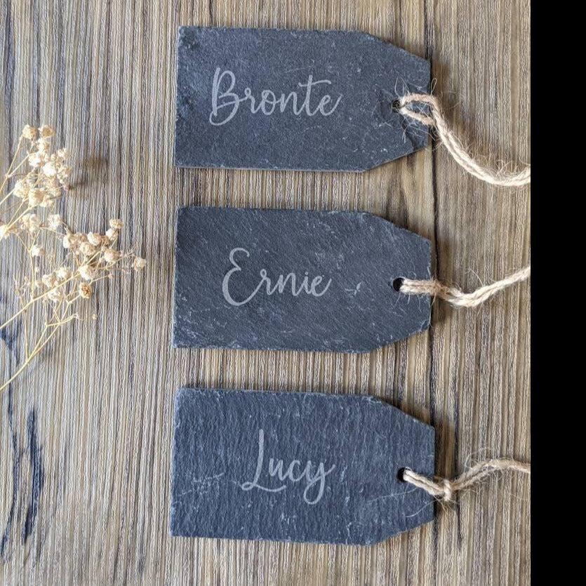 Personalised Slate Table Names | Wedding Place Names | Wedding Keepsake | Wedding Favours | Engraved Slate | Any Quantity Available