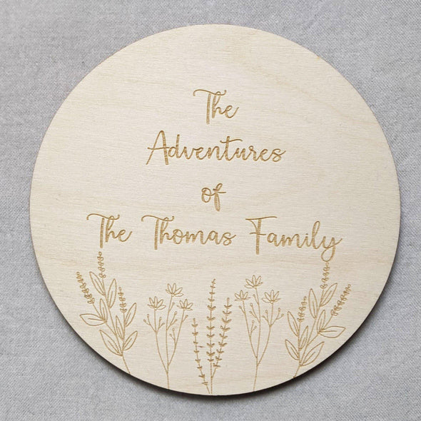 Personalised The Adventures Of Wooden Disc Engraving