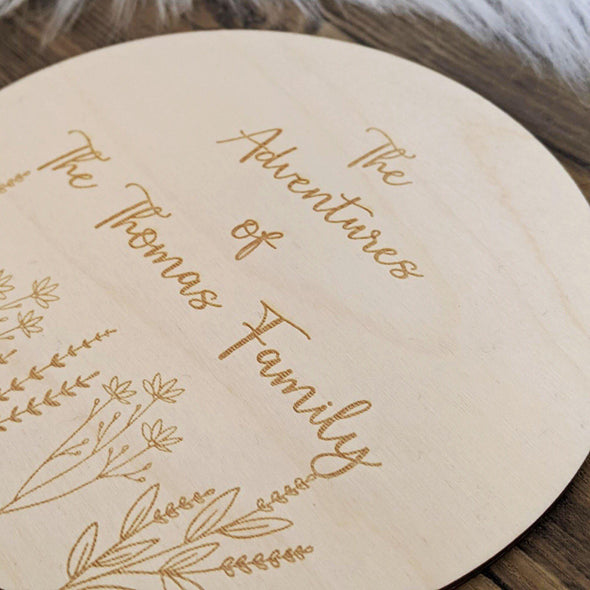 Personalised The Adventures Of Wooden Disc Engraving