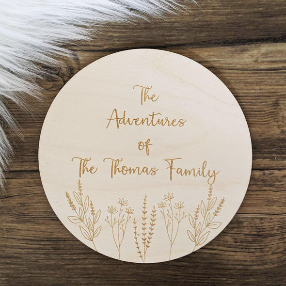 Personalised The Adventures Of Wooden Disc Engraving