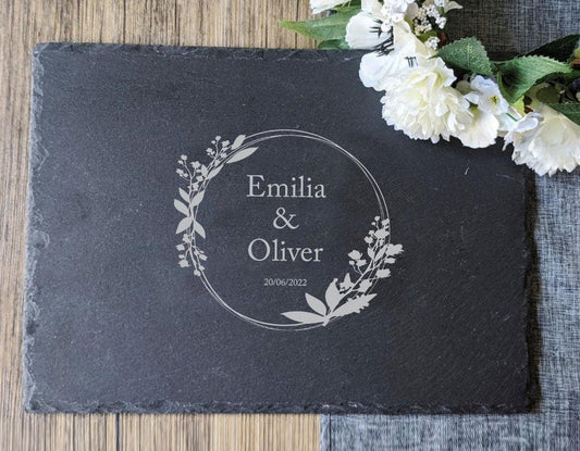 Personalised Wedding Slate Cheese Board - Wedding gift for couples