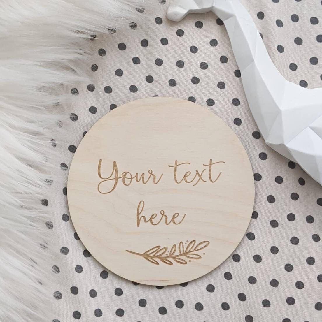 Personalised Wooden Disc Engraving - Engrave Your Text On Wood - Custom Made Gift