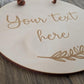 Personalised Your text here Wall Hanging - Leaf motif door Plaque