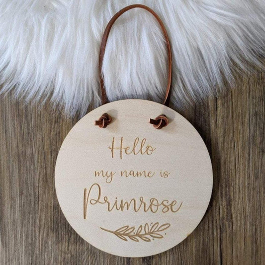 Personalised 'hello my name is' Wall Hanging | Nursery Plaque | Keepsake wooden sign | New Baby Gift | Baby Door Sign | Baby Announcement