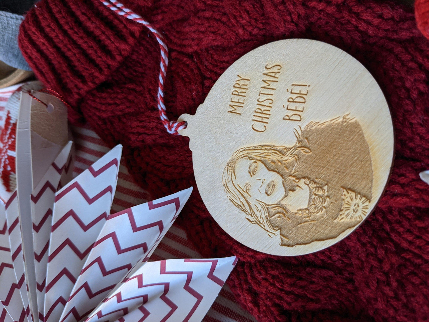 Schitts Creek Christmas Bauble - Merry Christmas Bebe Christmas Decoration - Wooden Engraved Christmas Ornament or Christmas Gift Tag