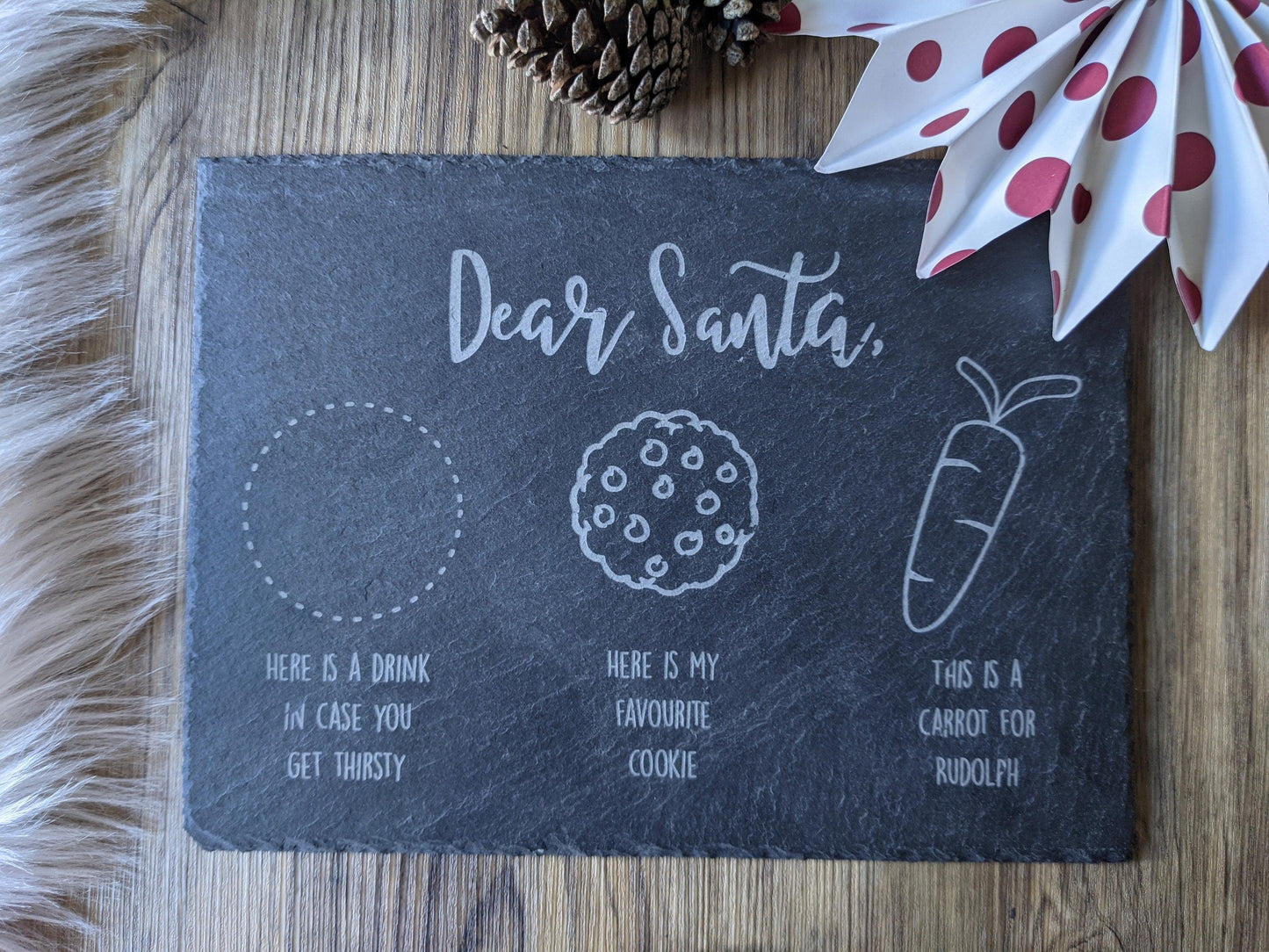 Slate Christmas Eve Treat Boards - Christmas Eve Tray - Santa Tray - Santa Treat Board - Christmas Eve Plate