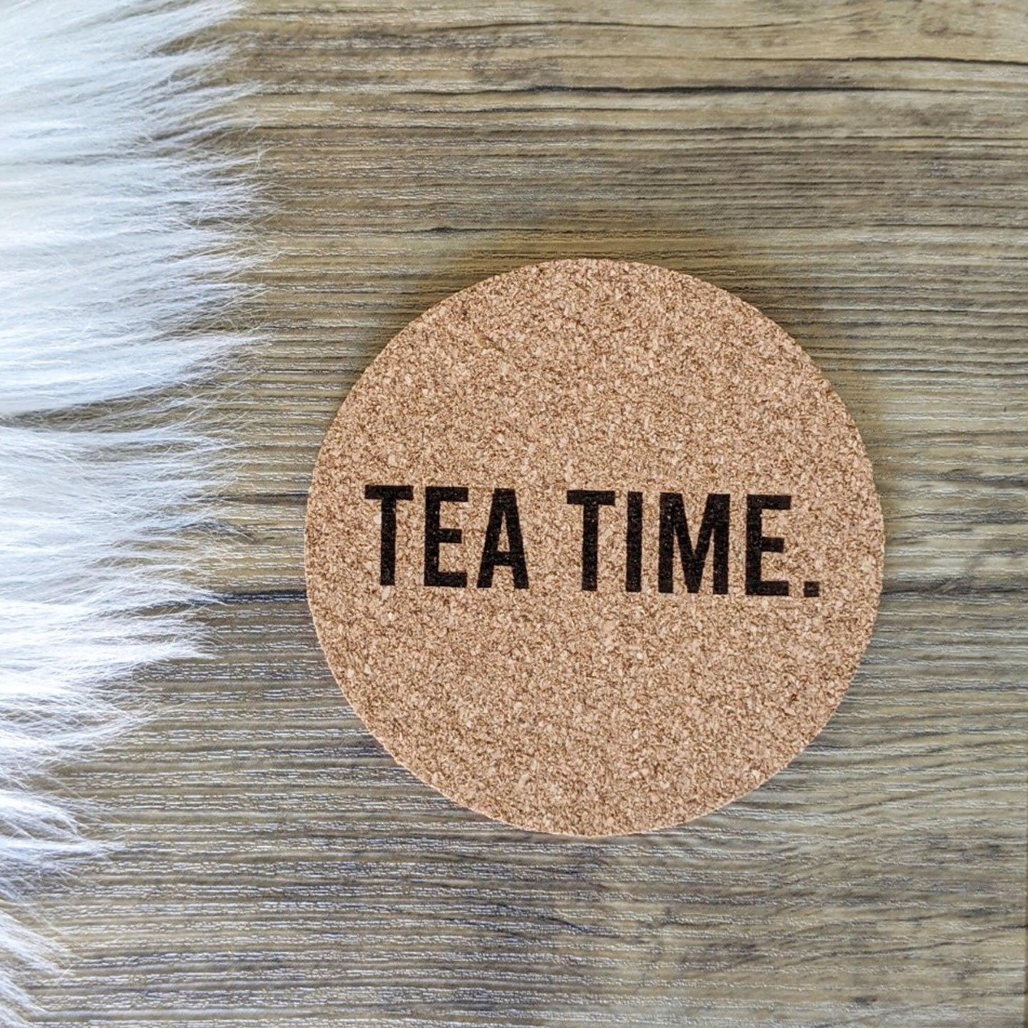 Tea Time Cork Coaster - Drink Mat - Housewarming Gift