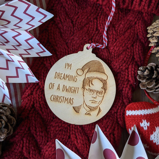 The Office Christmas Bauble - Dwight Christmas Decoration - Wooden Engraved Christmas Ornament or Christmas Gift Tag