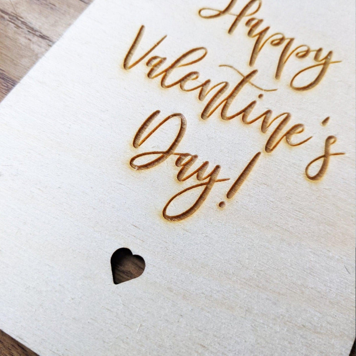 Valentines Wooden Card -Happy Valentine's day - Valentines gift - Engraved gift - Custom Gift - Valentines card