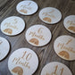 Wooden Baby Milestone Discs | A Perfect Set of Rainbow Baby Photo Props | Baby Shower Gift | Set of 12 Wooden Milestone Discs