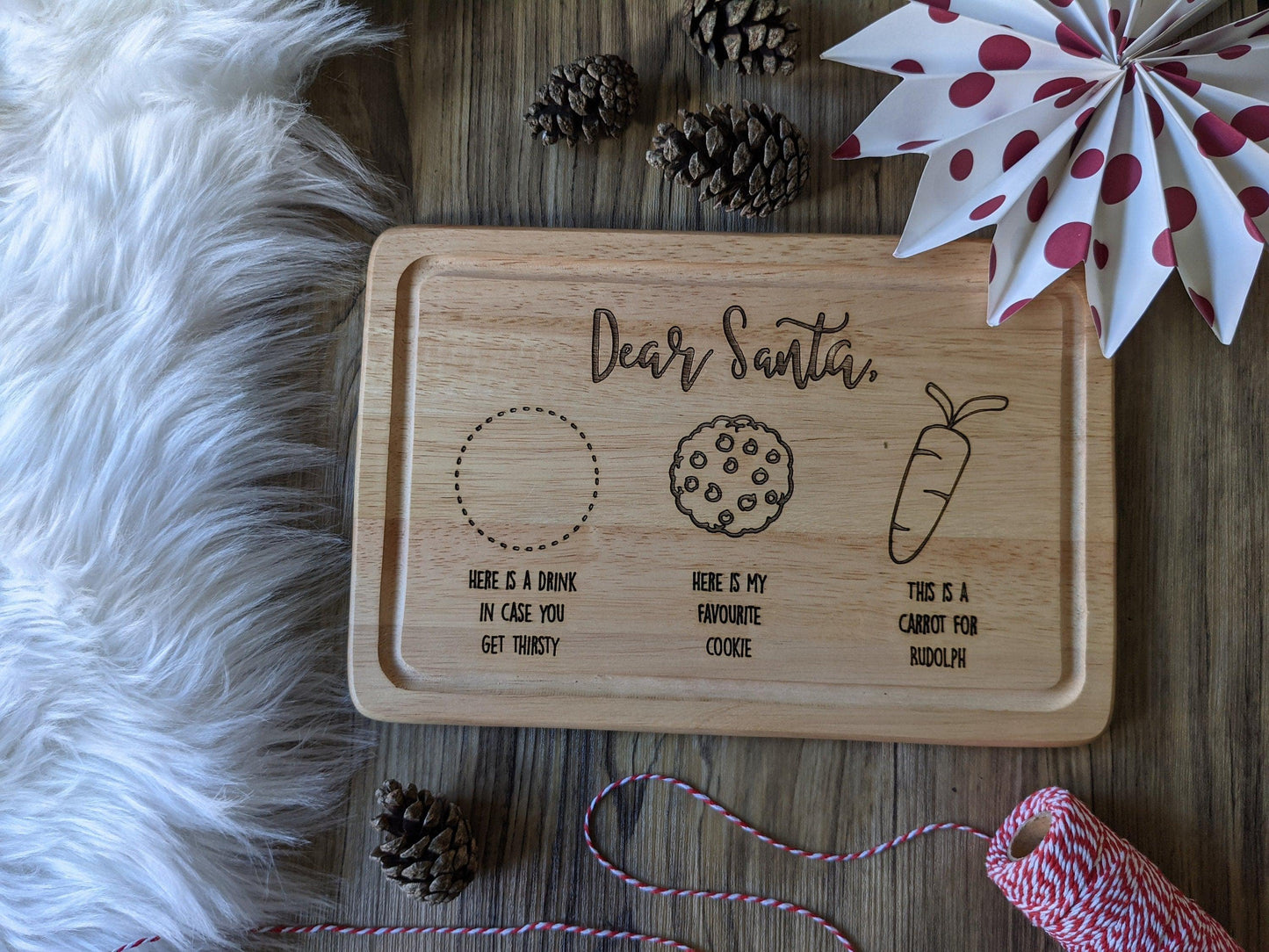 Wooden Christmas Eve Treat Boards - Christmas Eve Tray - Santa Tray - Santa Treat Board - Christmas Eve Plate