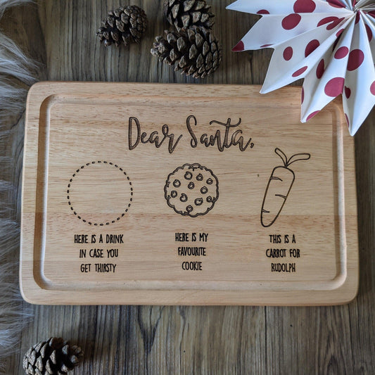 Wooden Christmas Eve Treat Boards - Christmas Eve Tray - Santa Tray - Santa Treat Board - Christmas Eve Plate