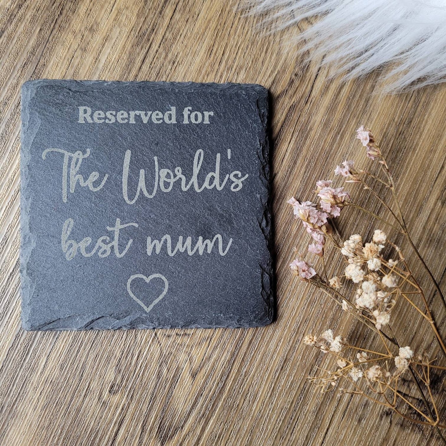 World's Best Mum Slate Coaster - Gift for Mum | Slate Coaster Gift