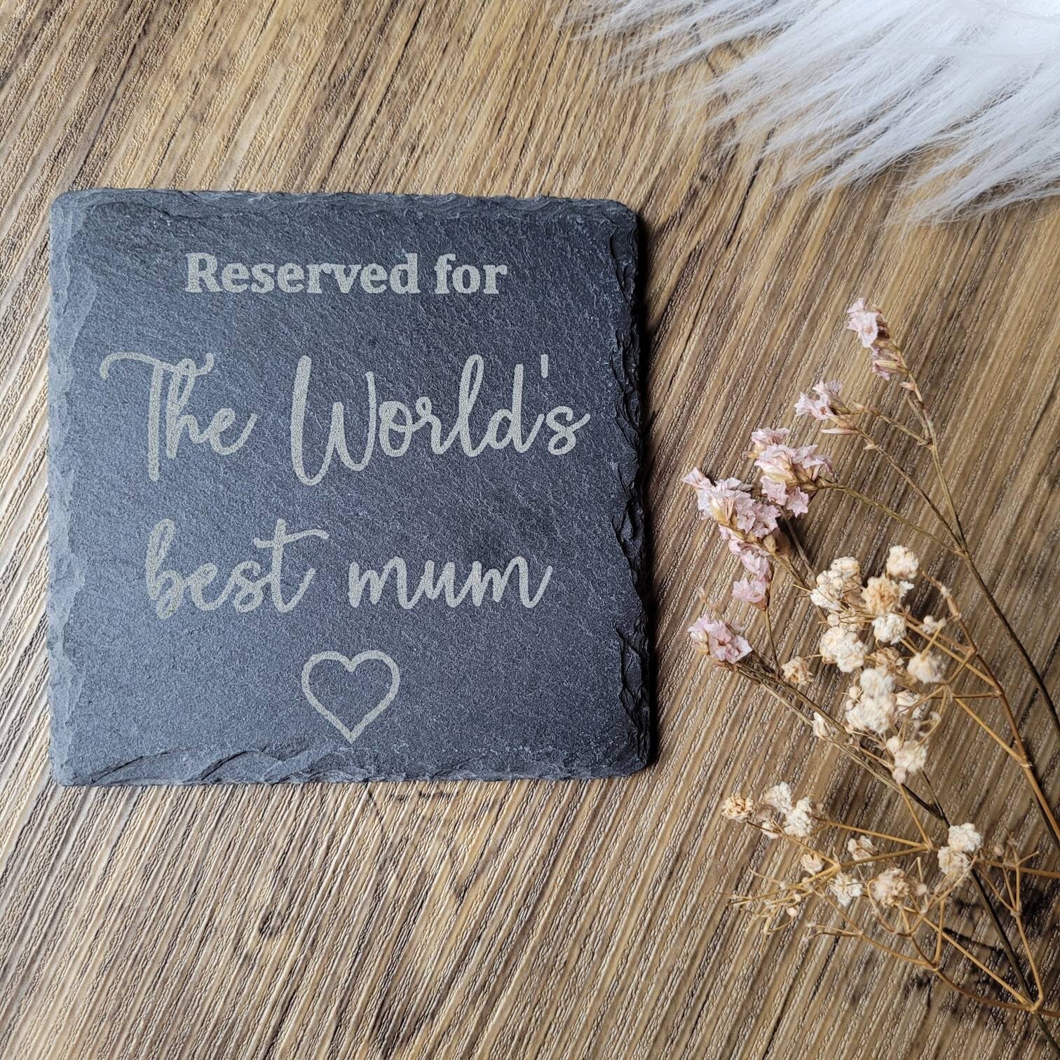 World's Best Mum Slate Coaster - Gift for Mum | Slate Coaster Gift