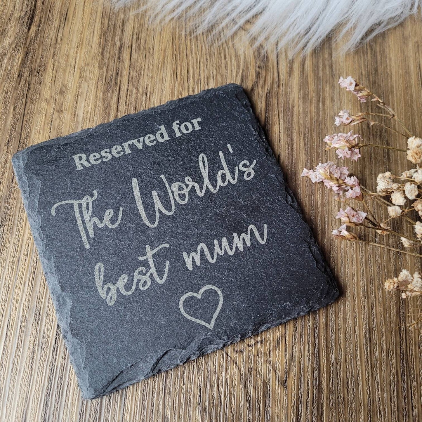 World's Best Mum Slate Coaster - Gift for Mum | Slate Coaster Gift